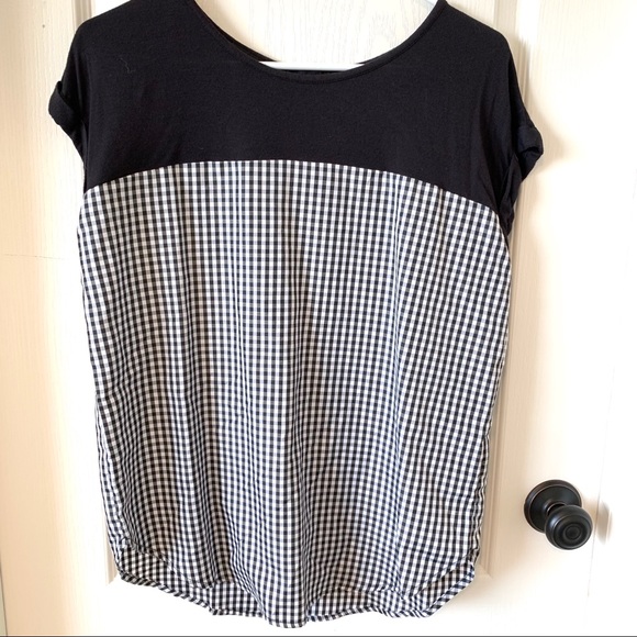 AGB Gingham Mixed Media Blouse—SZ. Small - Picture 4 of 11